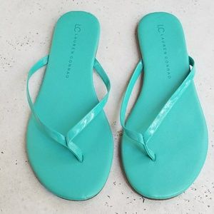 LC Lauren Conrad Torquoise Flip Fops - sz8